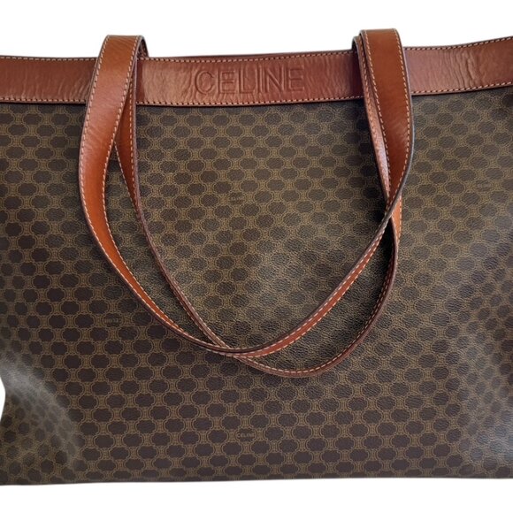 Celine Macadam Coated Canvas and Leather Tote - Picture 2 of 7